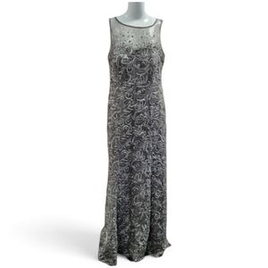 Elegant Gray Embroidered Gown